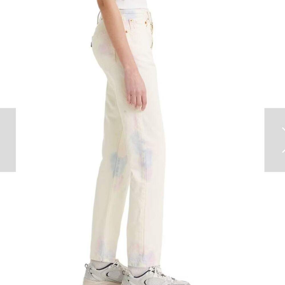 NEW Levi’s 501 Jeans High Rise Straight Leg White Tie-Dye Button Fly Womens 28 - Picture 4 of 7
